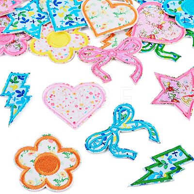 8 Bags 4 Colors  Polyester Embroider Self-adhesion Thread Iron on/Sew On Patches PATC-TA0001-51-1