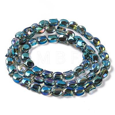 Electroplate Glass Beads Strands EGLA-Q128-06A-FR06-1