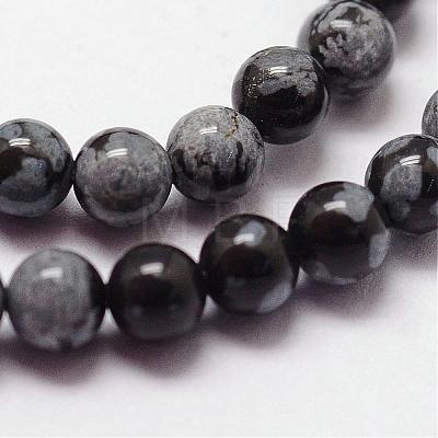 Natural Snowflake Obsidian Beads Strands G-N0186-01-2mm-1