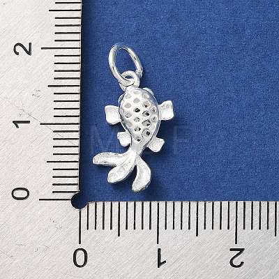 925 Sterling Silver Hollow Fish Charms with Jump Rings STER-E071-01S-02-1