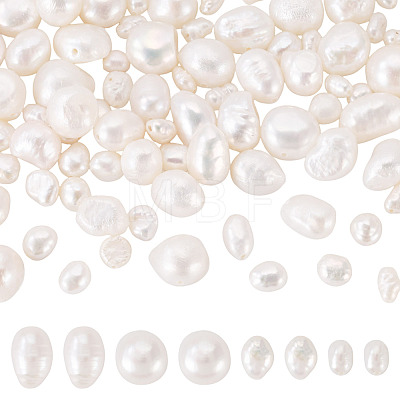100Pcs 4 Styles Natural Cultured Freshwater Pearl Beads PEAR-TA0001-38-1