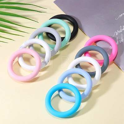 9Pcs Ring Food Grade Eco-Friendly Silicone Beads JX895B-1