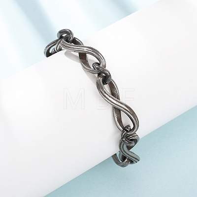 304 Stainless Steel Link Chain Bracelets for Women Men BJEW-C148-04AS-1