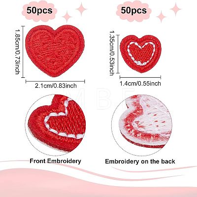 Fingerinspire 100Pcs 2 Style Computerized Embroidery Cloth Iron on/Sew on Patches DIY-FG0002-81-1