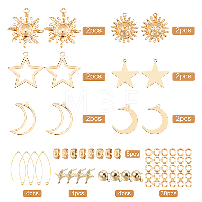 DIY Star & Moon Theme Earring Making Kits DIY-SC0011-80G-1