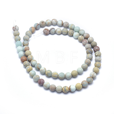 Natural Aqua Terra Jasper Beads Strands G-N0128-48F-6mm-1