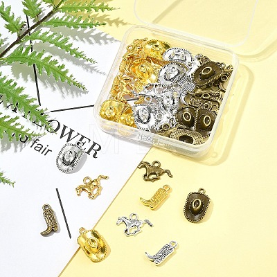 45Pcs 9 Style Tibetan Style Alloy Pendants FIND-FS0003-56-1