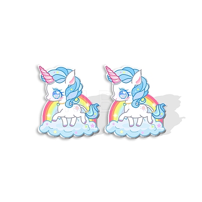 Acrylic Unicorn Stud Earrngs for Women PW-WGBF812-05-1