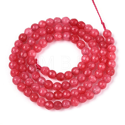 Dyed Natural White Jade Beads Strands G-T139-4mm-60-07-1