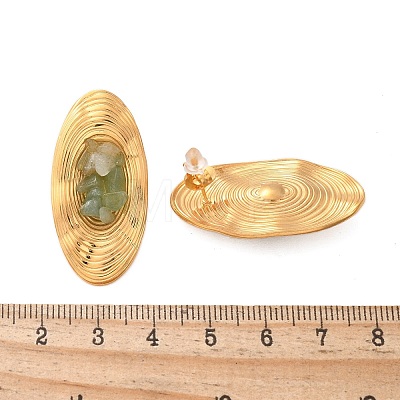 Oval Stainless Steel Stud Earrings EJEW-D303-01G-05-1