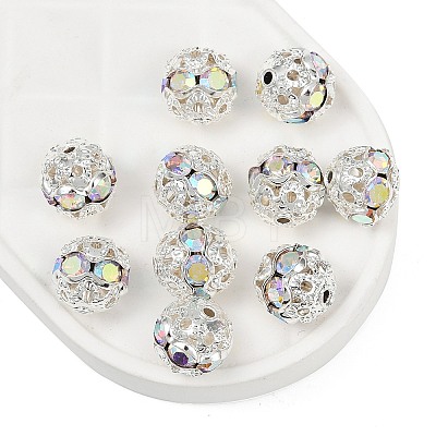 Brass Rhinestone Beads X-RB-A011-8mm-28S-1