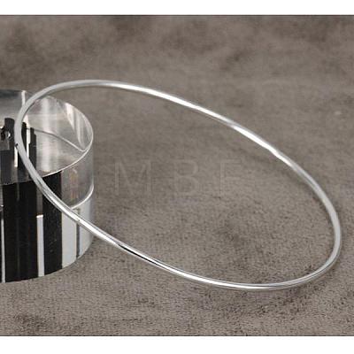 Silver Color Plated Buddhist Bangles Wholesale Price BJEW-BB12394-1