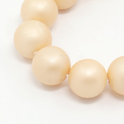 Round Shell Pearl Frosted Beads Strands BSHE-I002-10mm-13-1