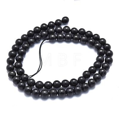 Natural Shungite Beads Strands G-M353-A04-8mm-1