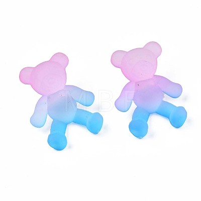 1-Hole Transparent Spray Painted Acrylic Buttons BUTT-N020-001-B02-1