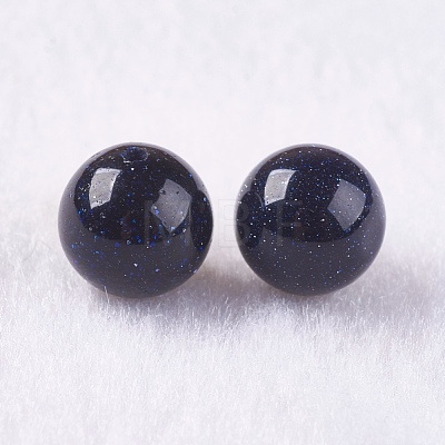 Synthetic Blue Goldstone Beads G-K275-25-6mm-1