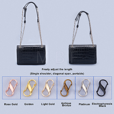   12Pcs 6 Colors Zinc Alloy DIY Bags Adjustable Clasps Accessories FIND-PH0002-89-1