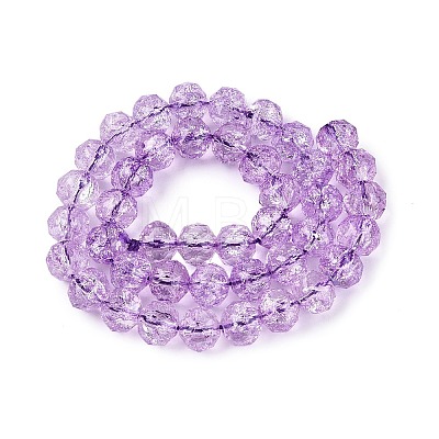 Crackle Transparent Glass Beads Strands GLAA-N063-10mm-13-1