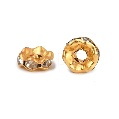 Iron Crystal Rhinestone Spacer Beads RB-A008-6MM-G-1