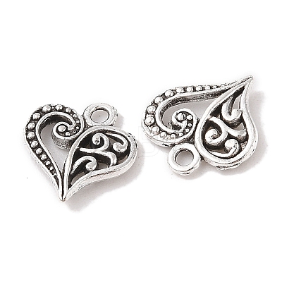 Tibetan Style Filigree Alloy Heart Charms TIBEP-0277-AS-RS-1