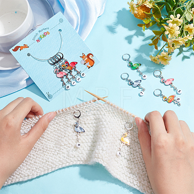 Alloy Enamel Pendant Locking Stitch Markers HJEW-AB00142-1