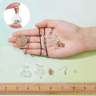 90Pcs DIY Glass Wishing Bottle Jewelry Sets Kits DIY-SC0014-96P-1