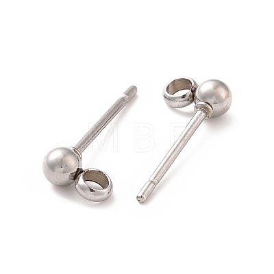 304 Stainless Steel Ear Stud Components STAS-F227-18D-P-1