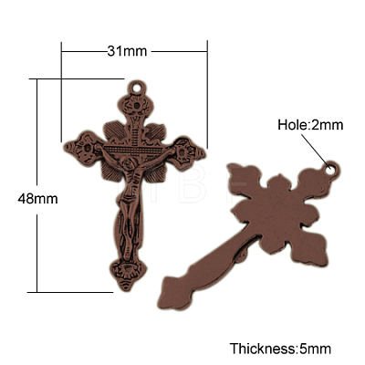 Tibetan Style Alloy Pendants TIBEP-3035-R-NR-1