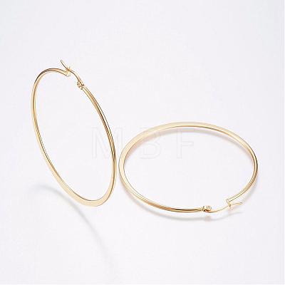 304 Stainless Steel Big Hoop Earrings EJEW-F105-14G-1