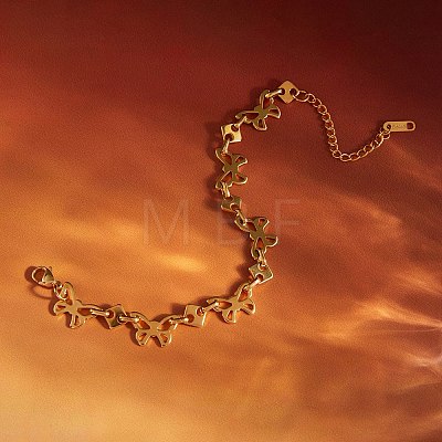 304 Stainless Steel Link Chain Bracelets for Women BJEW-G788-01G-1