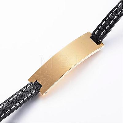 Leather Cord Wrap Bracelets BJEW-F247-05G-1
