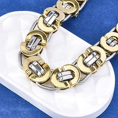 304 Stainless Steel Byzantine Chain Bracelets for Women Men BJEW-R018-22GP-02-1