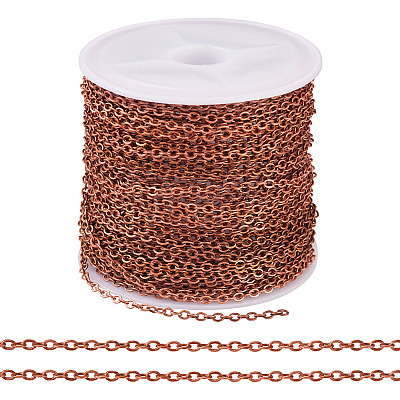 Brass Coated Iron Flat Cable Chains CH-TAC0007-02R-1
