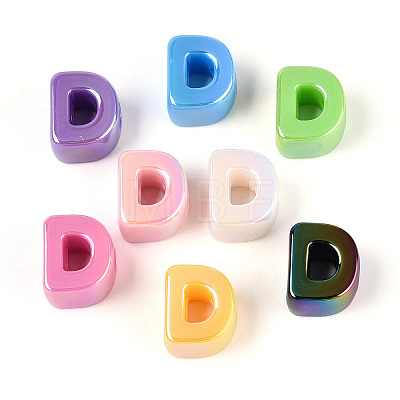 UV Plating Opaque Acrylic European Beads OACR-M027-03D-1