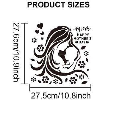 MAYJOYDIY US 1Pc Mother's Day PET Hollow Out Drawing Painting Stencils DIY-MA0004-52-1