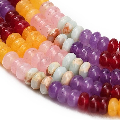 Gradient Color Natural Dyed White Jade & Synthetic Shoushan Stone Beads Strands GG-CBA1E0E-01F-1