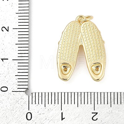 Brass Micro Pave Clear Cubic Zirconia Charms KK-G522-49B-G-1