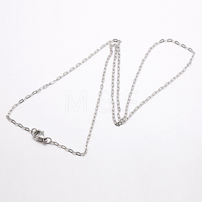 Tarnish Resistant Trendy Unisex 304 Stainless Steel Cable Chain Necklaces NJEW-M046-C-02-1