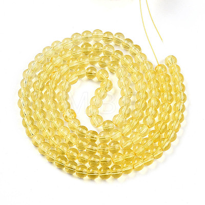 Baking Paint Transparent Glass Beads Strands DGLA-N006-6mm-04-1