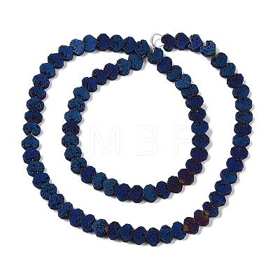 Electroplated Natural Lava Rock Beads Strands G-Q1009-G01-02F-1