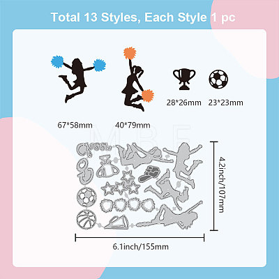 Sport Theme Carbon Steel Cutting Dies Stencils DIY-WH0309-1635-1