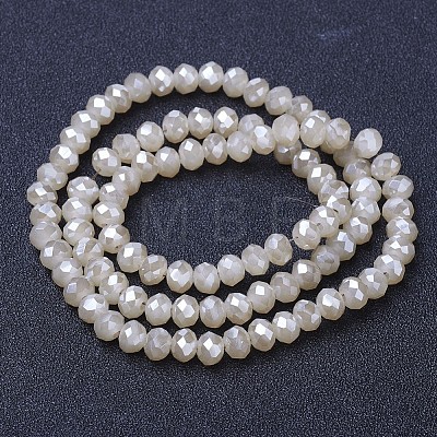 Electroplate Glass Beads Strands EGLA-A034-J4mm-Y03-1