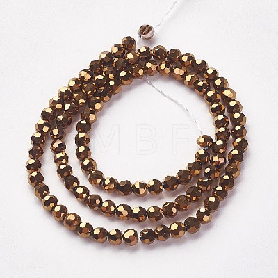Half-Handmade Electroplated Glass Beads Strands G02QB0G1-1
