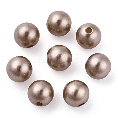 Spray Painted ABS Plastic Imitation Pearl Beads OACR-T015-05C-05-1