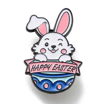 Easter Rabbit Egg Flower Enamel Pins JEWB-P028-B01-1