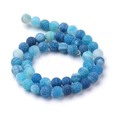Natural & Dyed Crackle Agate Bead Strands G-T056-8mm-07-1