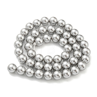 Electroplated Shell Pearl Beads Strands SHEL-F008-03B-03-1