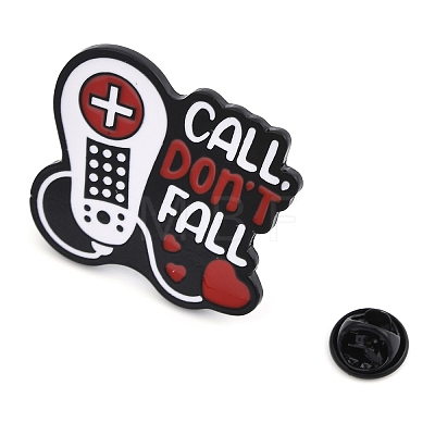 Take Care of Tooth Theme Word Call Don't Fall Enamel Pins JEWB-D279-07B-05-1