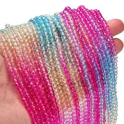 Transparent Painted Glass Beads Strands DGLA-A034-T3mm-A14-1