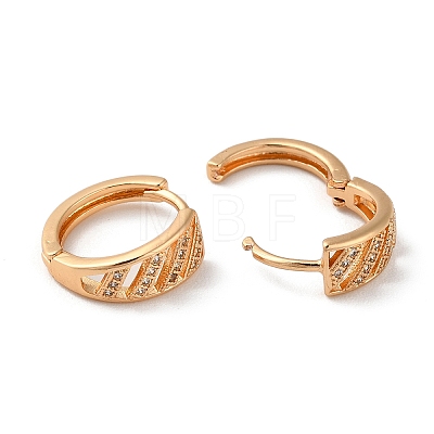 Brass Hoop Earrings with Rhinestone EJEW-K256-93KCG-1